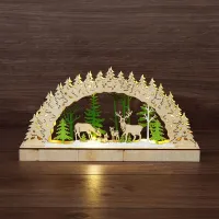 Фигура деревянная с подсветкой "Семейство оленей" 30х5х15.7см NEON-NIGHT 504-026