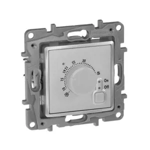 Термостат для теплого пола Legrand ETIKA, с датчиком, алюминий, 672430