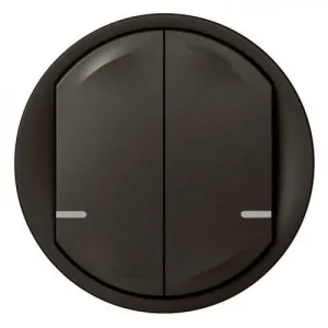 Коллекция умных устройств Celiane with NETATMO.Лицевая панель для умного проводного/беспроводного 2-клавишного выключателя .Цвет Графит