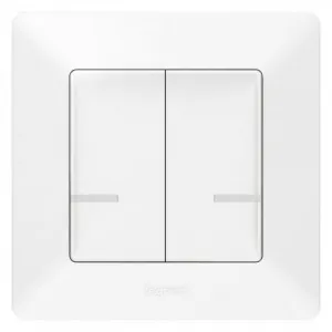Коллекция умных устройств Valena Life with NETATMO.Умный беспроводной выключатель 2-клавишный.Цвет Белый