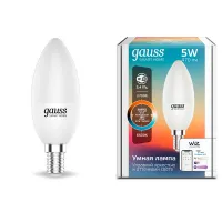 Светодиодные умные лампы с Wi-Fi Gauss свеча 5Вт E14 C37 Smart Home DIM+CCT, 1110112