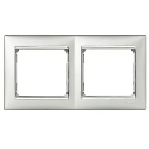 Рамка 2 поста Legrand VALENA CLASSIC, алюминий, 770352