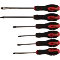 Набор ударных отверток 6шт. PH1x75, PH2x100, PH3x150, SL5x75,SL6x100, SL8x150, CrV// Matrix