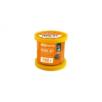 Припой ПОС 61, трубка с канифолью, ГОСТ 21931-76, Ø1 мм, 100 г, катушка, серия "Алмаз" TDM