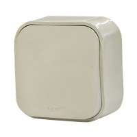 Выключатель 1-клавишный кнопочный Legrand QUTEO, открытый монтаж, слоновая кость, 782235