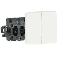 Переключатель двухклавишный Legrand Oteo белый