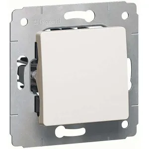 Переключатель 1-клавишный Legrand CARIVA, скрытый монтаж, белый, 773657