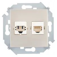 Розетка компьютерная двойная RJ45 кат.5е Systimax Simon 15, шампань