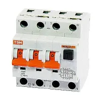Дифавтомат TDM АВДТ 63 4P 25А (C) 6кА 300мА, SQ0202-0026