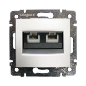 Розетка компьютерная RJ45 Cat.5 Legrand VALENA CLASSIC, алюминий, 770239