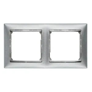 Рамка 2 поста Legrand VALENA CLASSIC, алюминий, 770332
