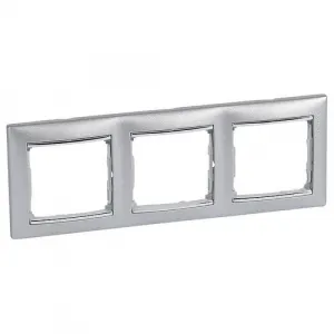 Рамка 3 поста Legrand VALENA CLASSIC, алюминий, 770353