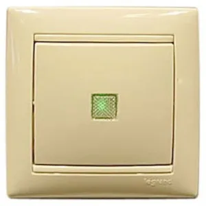 Переключатель 1-клавишный Legrand VALENA CLASSIC, с индикацией, скрытый монтаж, слоновая кость, 7743