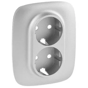 Накладка на розетку Legrand VALENA ALLURE, с заземлением, алюминий, 754957