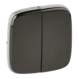 Клавиша двойная Legrand VALENA ALLURE, черная сталь, 755123