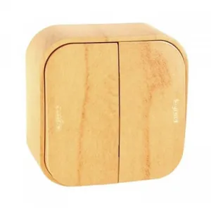 Выключатель 2-клавишный Legrand QUTEO, открытый монтаж, светло-коричневый, 782262