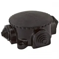 Коробка распаячная открытой проводки карболитовая 3-х рожковая 110х45 черный