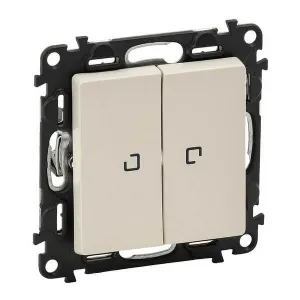 Переключатель 2-клавишный Legrand VALENA LIFE, с подсветкой, скрытый монтаж, слоновая кость, 752509
