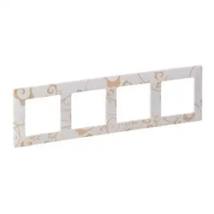 Рамка 4 поста Legrand VALENA LIFE, ампир белый, 754104